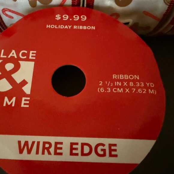 Lot of 5 NEW Holiday Rolls Wired Edge Ribbon - Gingerbread Men & Ladies - 2.5"W - Picture 2 of 3